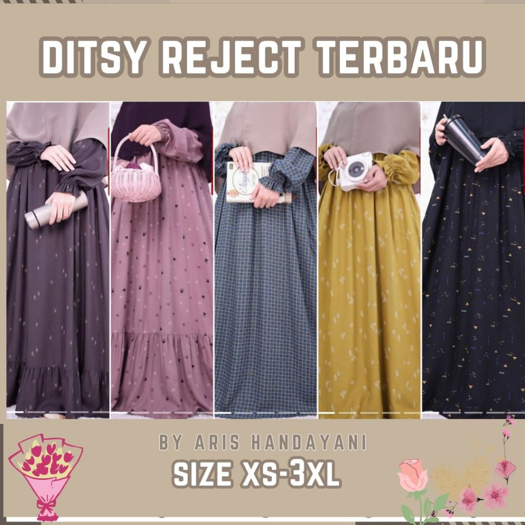 DITSY REJECT SALE , TERBARU DITSY NIGHTGOWN , DITSY REJECT, DITSY MOSLEM , DITSY DRESS