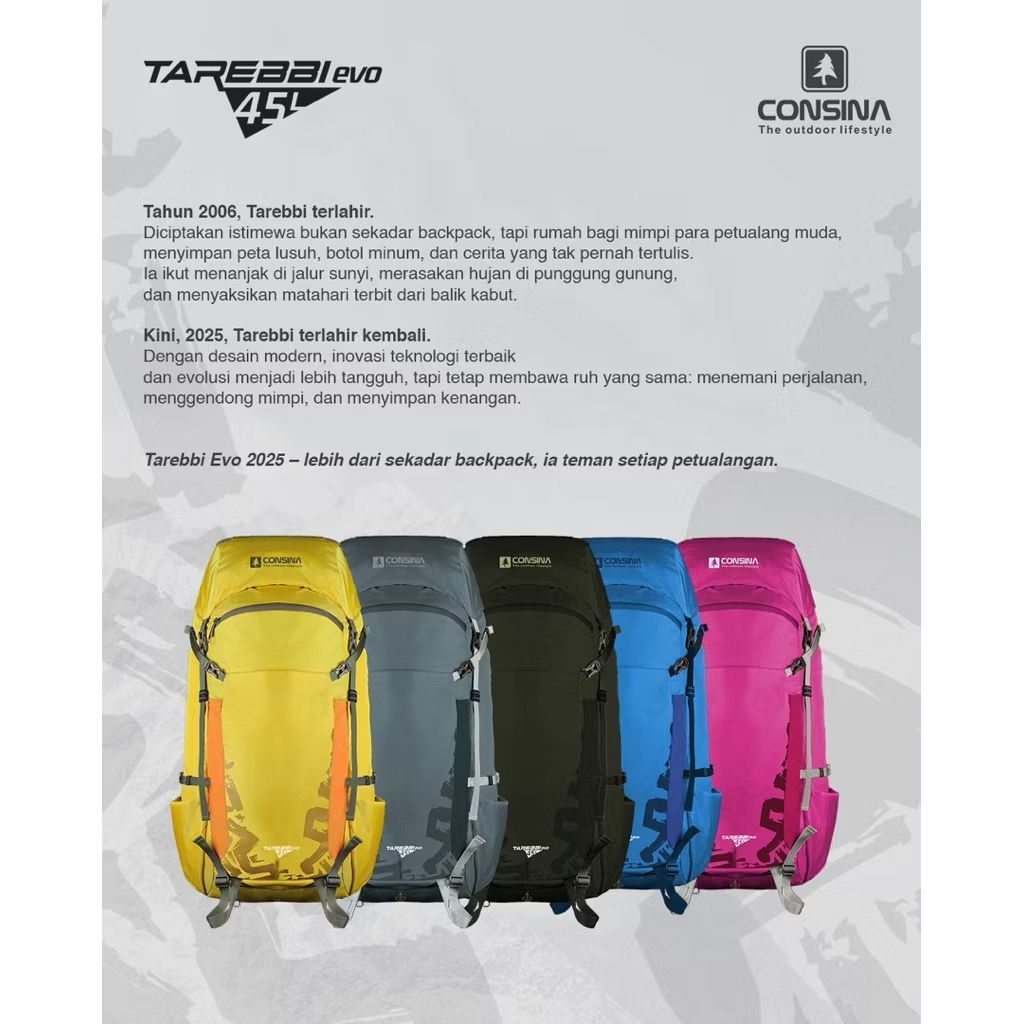 Tas Carrier Consina The Narrows 45L Ransel Gunung Travelling