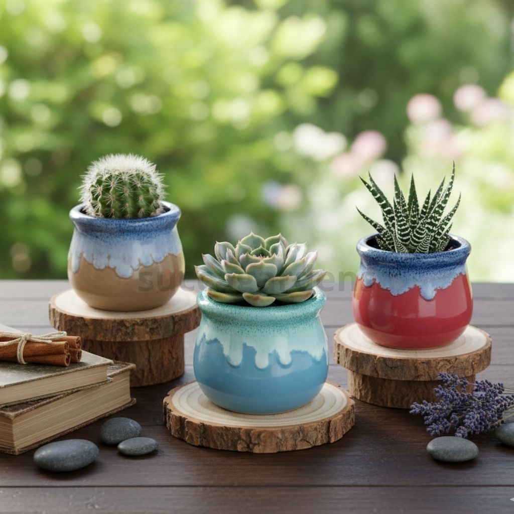 Pot Keramik Meleleh/melt Gentong M