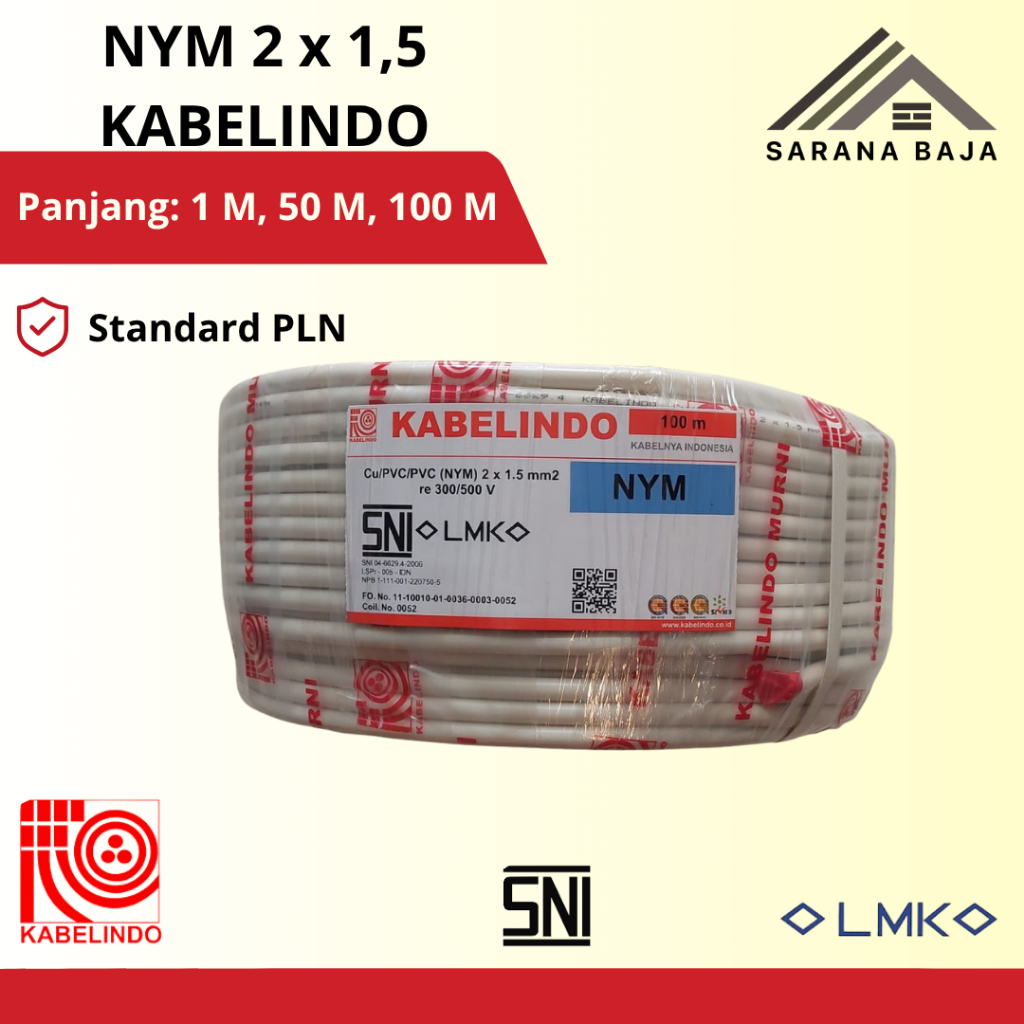 KABEL NYM 2 x 1,5 KABELINDO