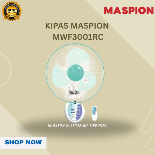 MASPION MWF3001RC KIPAS ANGIN DINDING REMOTE 12INCH MWF3001RC/MWF3001RC WALL FAN 12 INCH/MWF3001RC