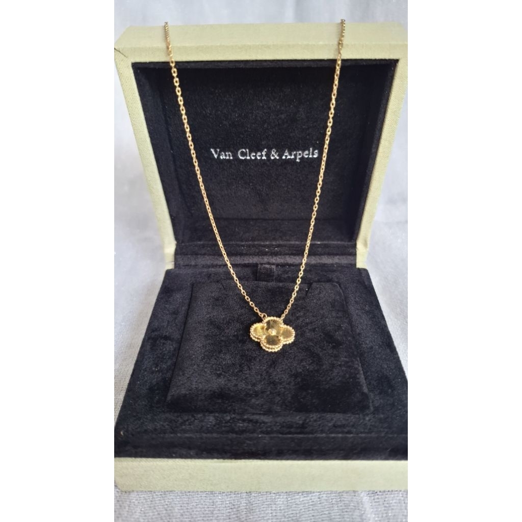 18K emas Asli - Van Cleef & Arpels/kalung emas/kalung wanita