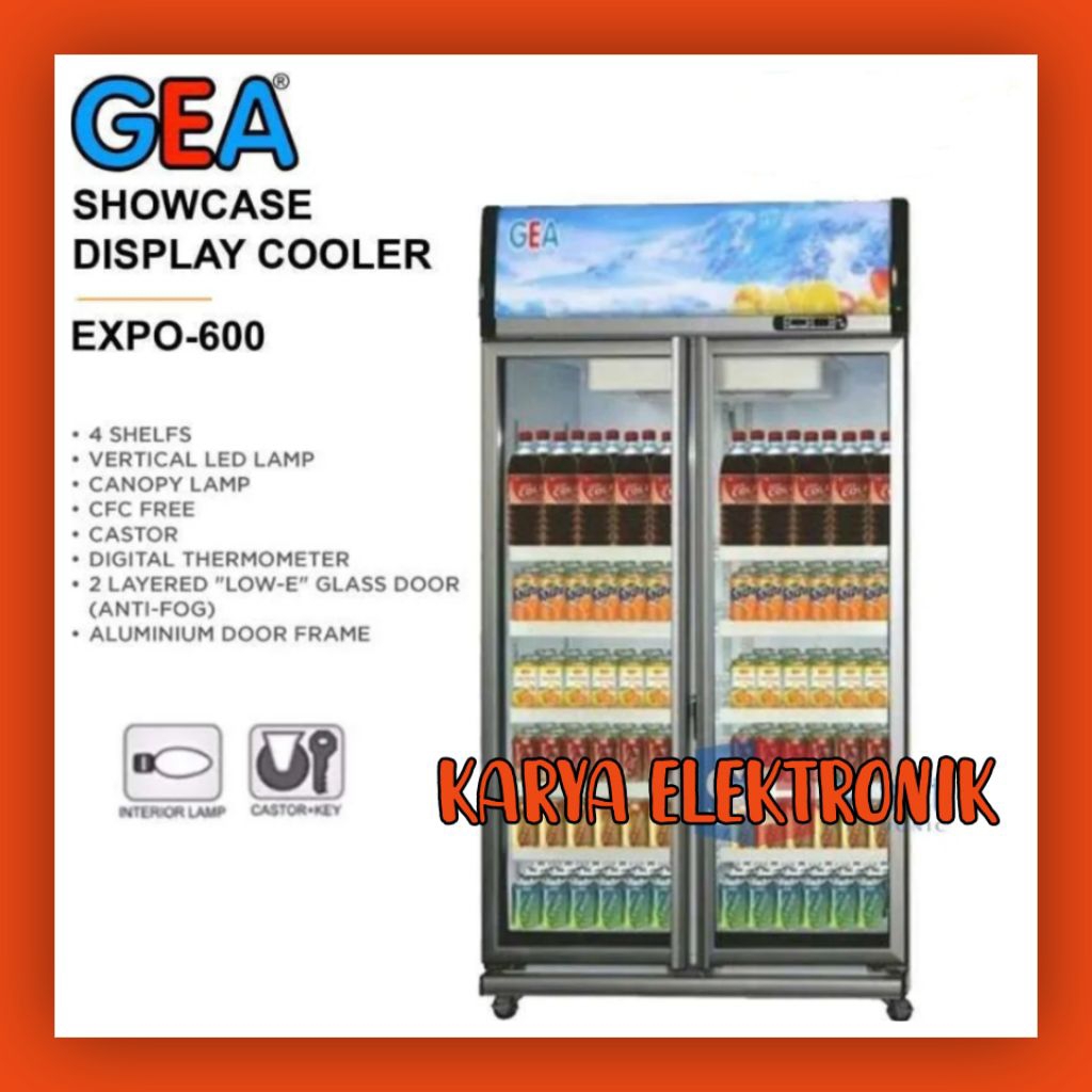 SHOWCASE GEA 2 PINTU EXPO-600 GARANSI 5 TAHUN