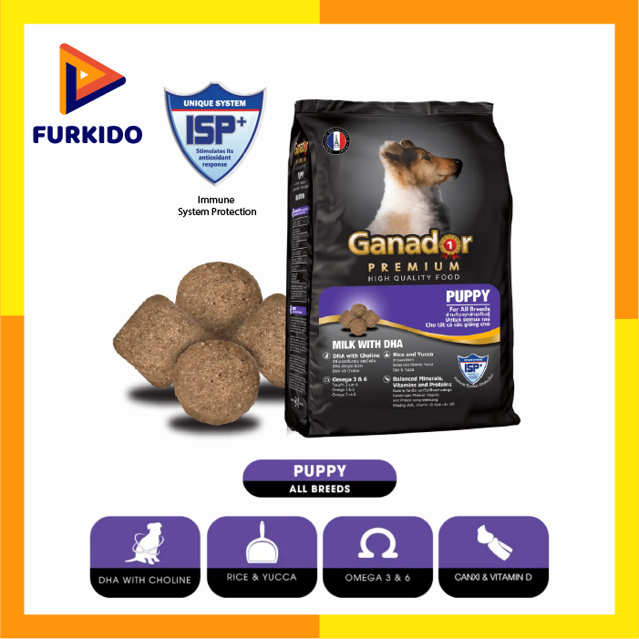 Ganador Premium Dog Puppy Milk with DHA 3 Kg & 10 Kg / Makanan Kering Anak Anjing
