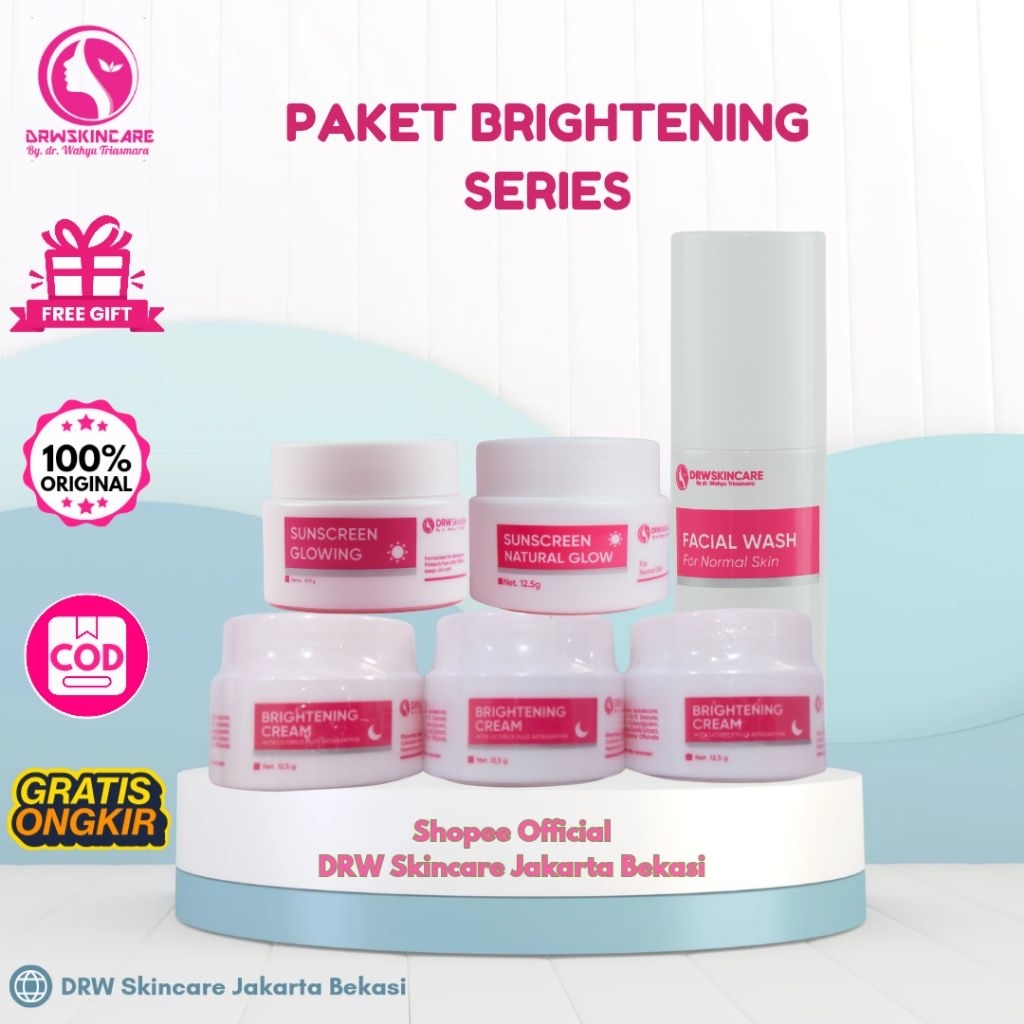 DRW SKINCARE PAKET HEMAT BRIGHTENING SERIES/KRIM FLEK HITAM/HIPERPIGMENTASI/MELASMA