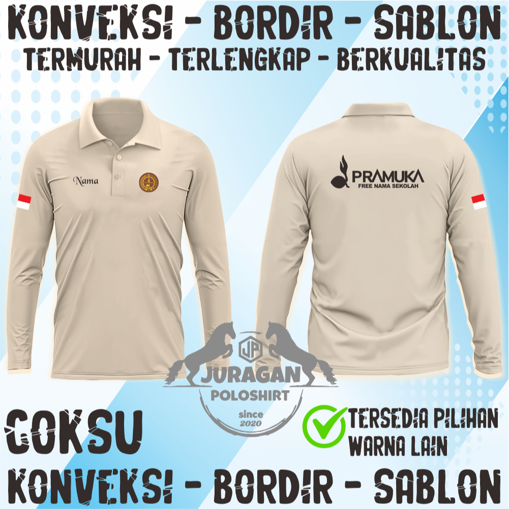 KAOS KERAH PRAMUKA INDONESIA|POLOSHIRT PRAMUKA|ATASAN PRAMUKA|BAJU KAOS KERAH PRAMUKA INDONESIA