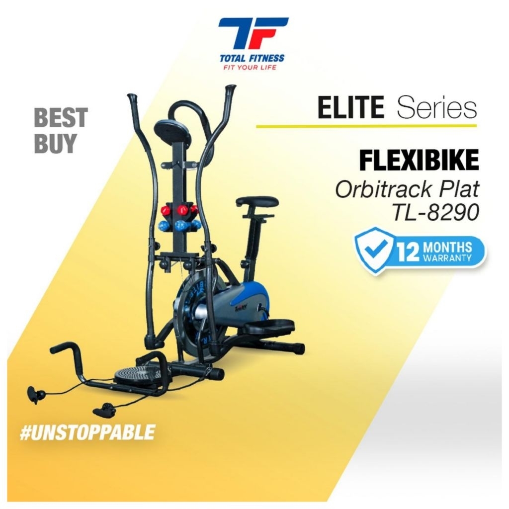 TOTAL FITNESS Alat Fitness Bike Orbitrack Eleptical Crosstrainer