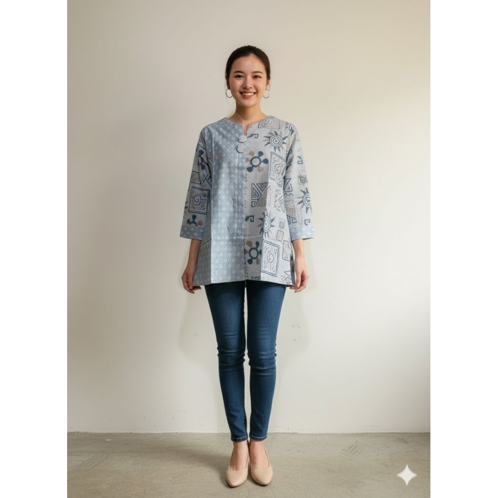 blus batik atasan batik kerja blus batik wanita