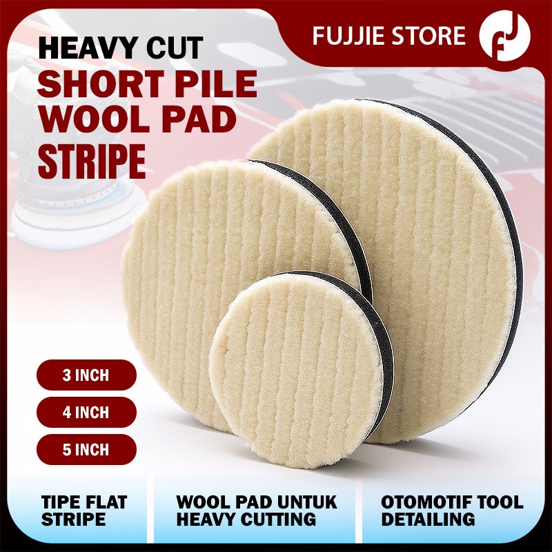 Short Pile Wool Pad Stripe Heavy Cut - Flat 3 Inch 4 Inch 5 Inch Woolen Heavy Polisher Tools