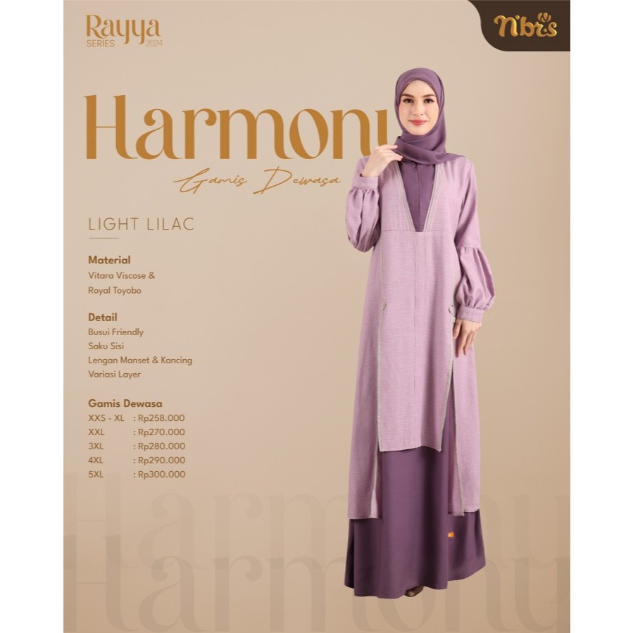 NIBRAS KOKO,GAMIS,KOKO ANAK,GAMIS ANAK HARMONY WARNA LIGHT LILAC,BLUE