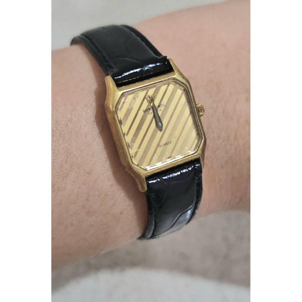 ORI LADIES RAYMOND WEIL GENEVE 18K GOLD ELECTROPLATED VINTAGE WATCH 8066 / JAM TANGAN WANITA KOLETOR