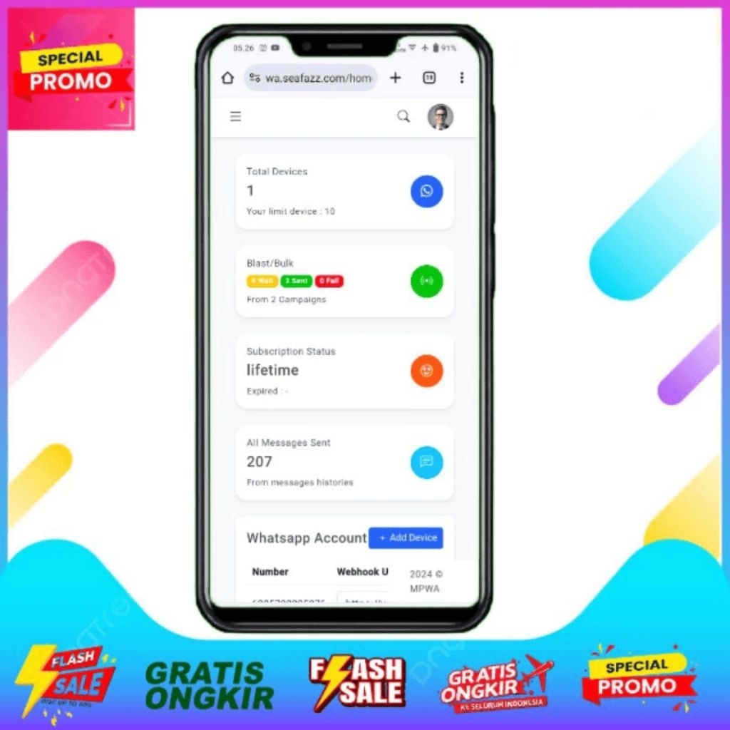 LANGGANAN WA GATEWAY API MPWA MURAH