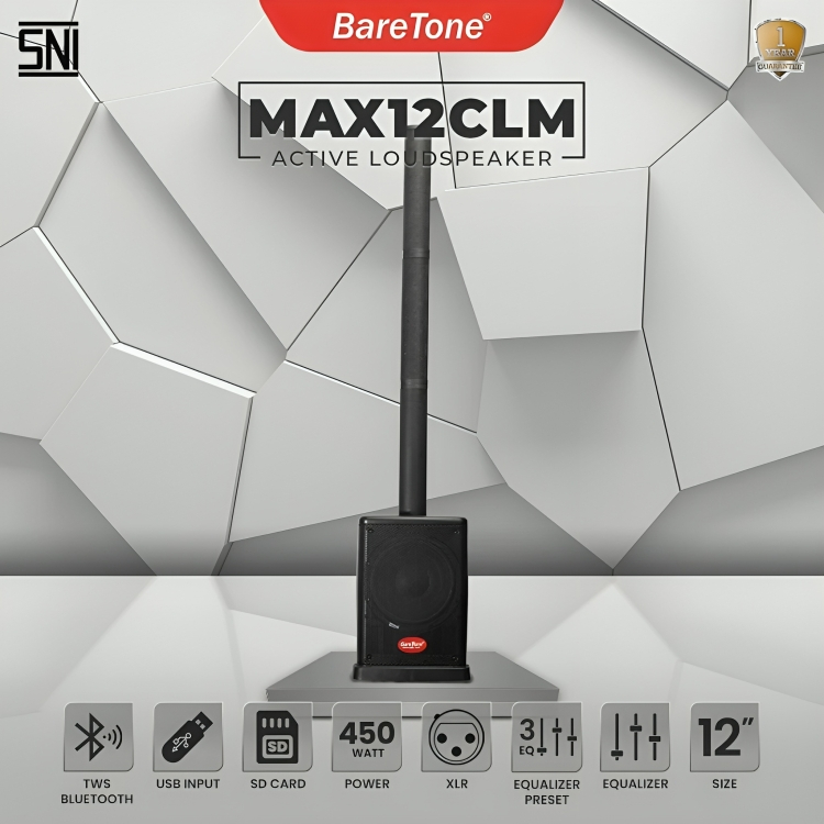 Speaker Aktif Portable Baretone 12 Inch MAX12CLM/Speaker Karaoke Bluetooth Baretone 12" MAX 12 CLM