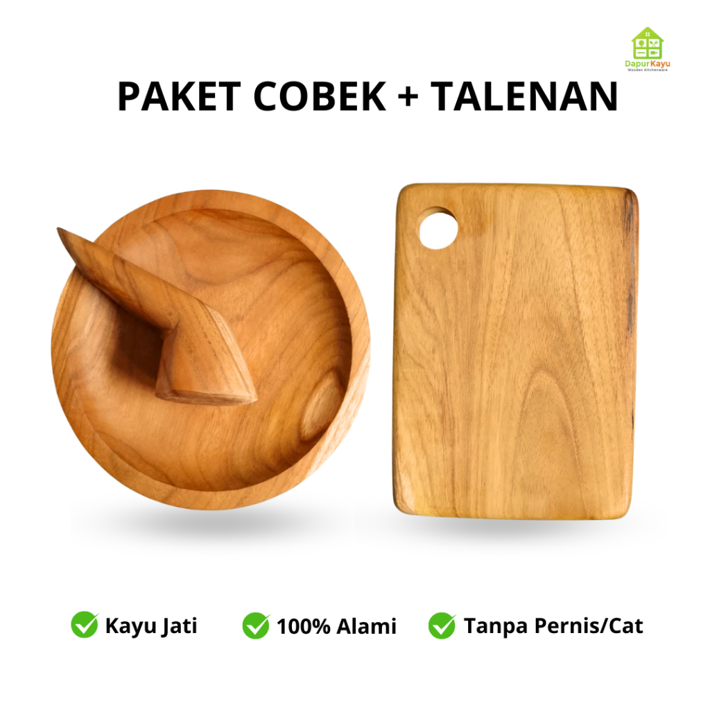PAKET COBEK + ULEKAN + TALENAN KAYU JATI - Kayu Jati