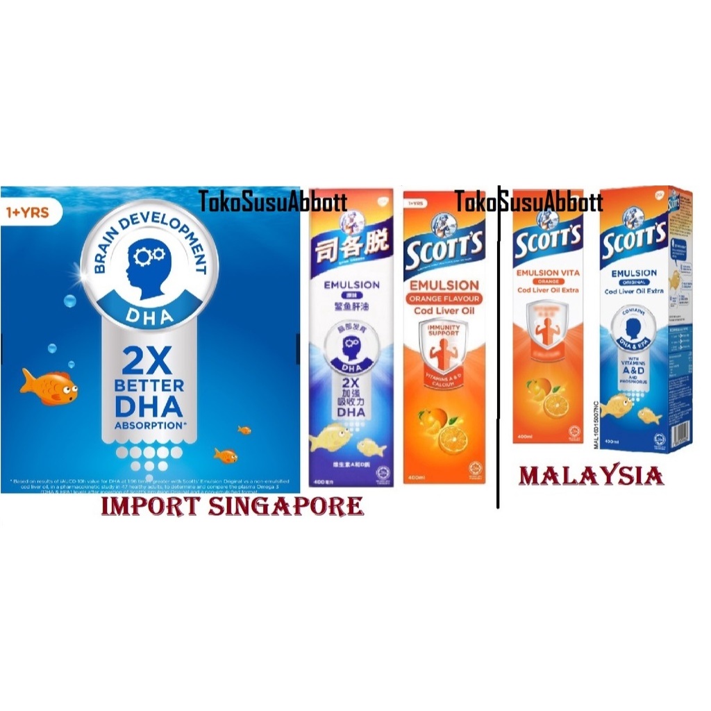 Exp DEC 2027 Malaysia 400ml Scott's Scott Scotts Emulsion Vita COD Liver Oil Minyak ikan Original Or