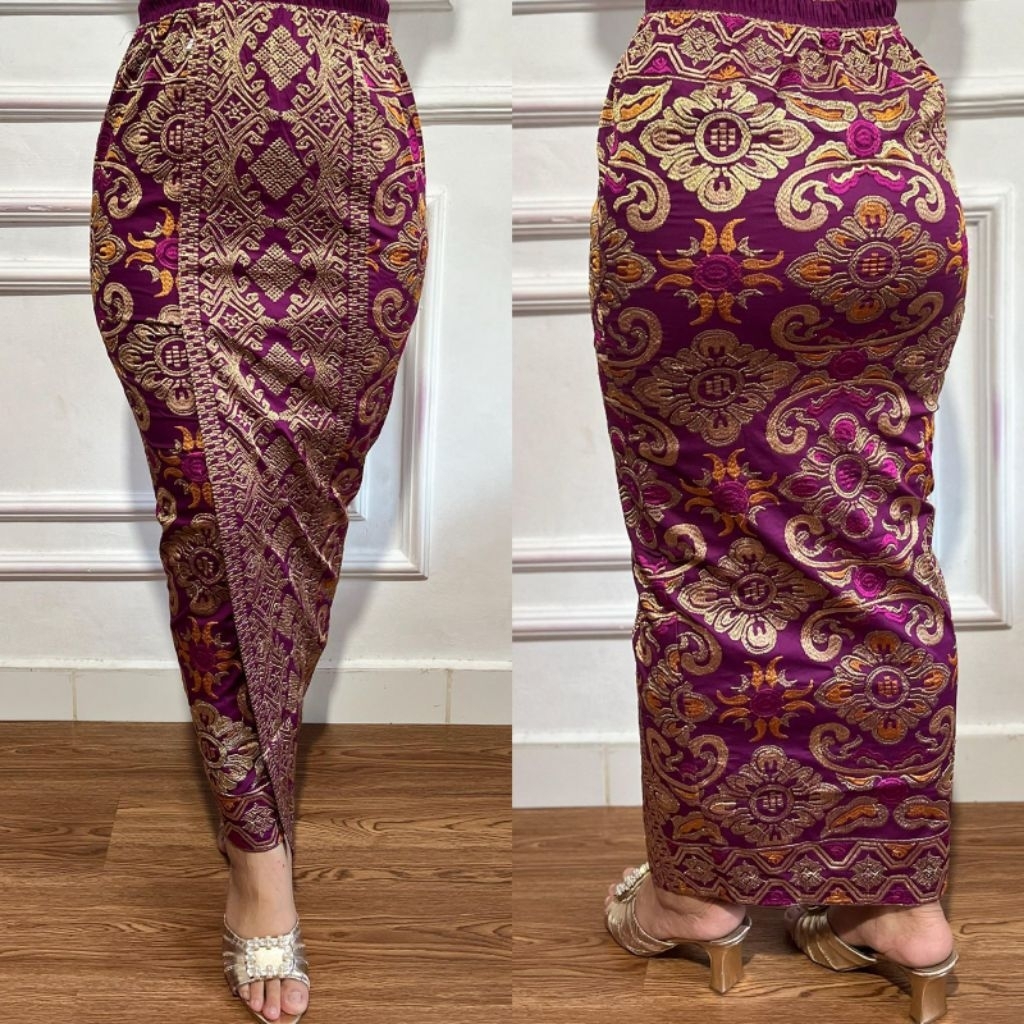 KAMEN JADI BORDIR SONGKET PREMIUM STRECH MOTIF B// ROK BORDIR SONGKET BALI// KAMEN JADI