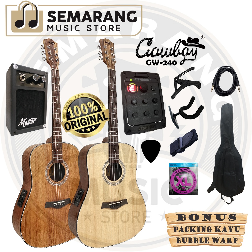 ORIGINAL Gitar Akustik Elektrik Cowboy GW-240 NA / GW 240NS Gitar Cowboy Original