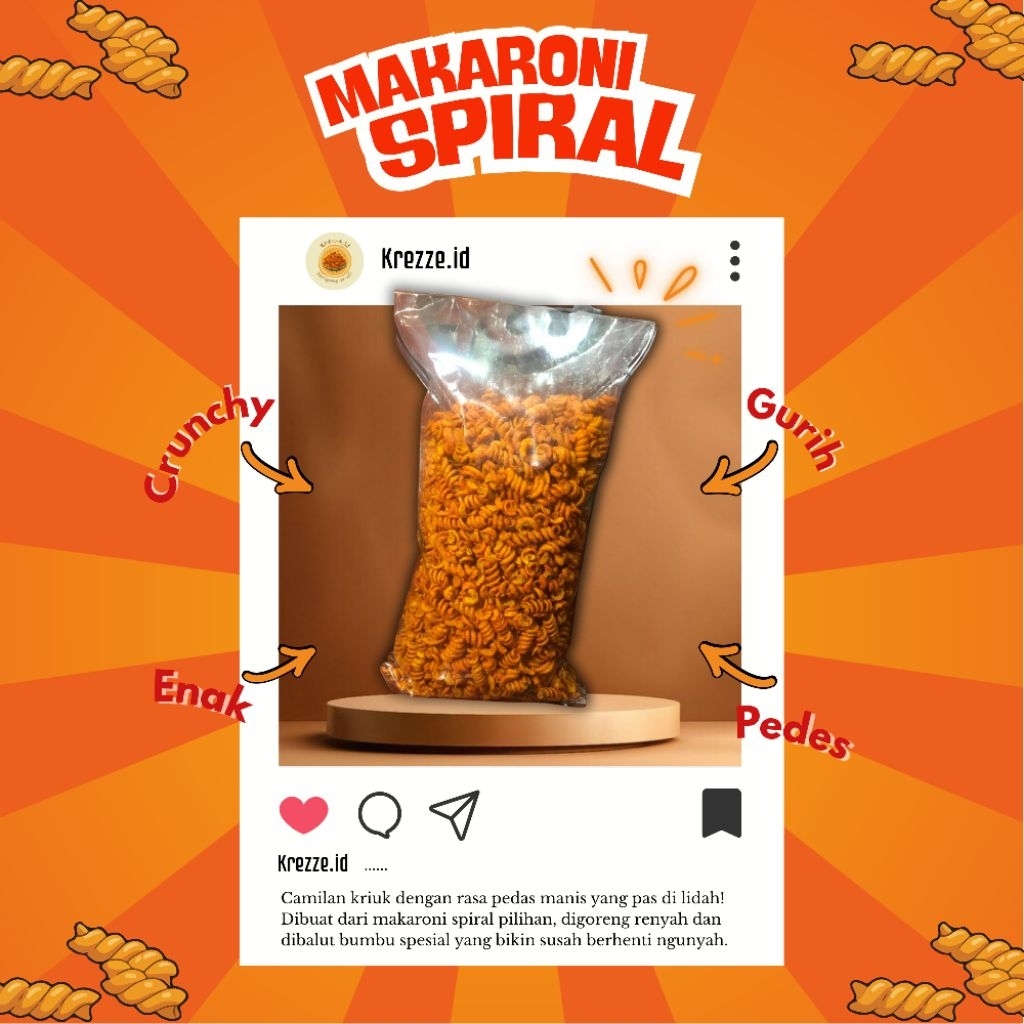 Makaroni Spiral Pedas Manis 500 gram