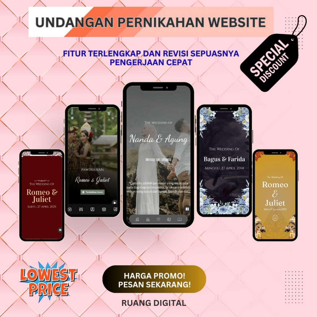 Undangan Digital Web Link Terbaru Template Premium Kekinian Pakai Foto Semua Lengkap
