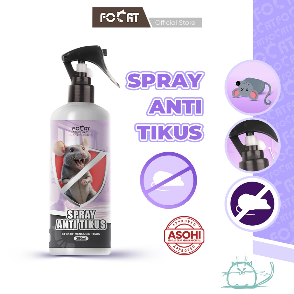 FOCAT Spray Anti Tikus 250ML N52 Rat Repellent Spray / Spray Pengusir dan Pembasmi Tikus Ampuh