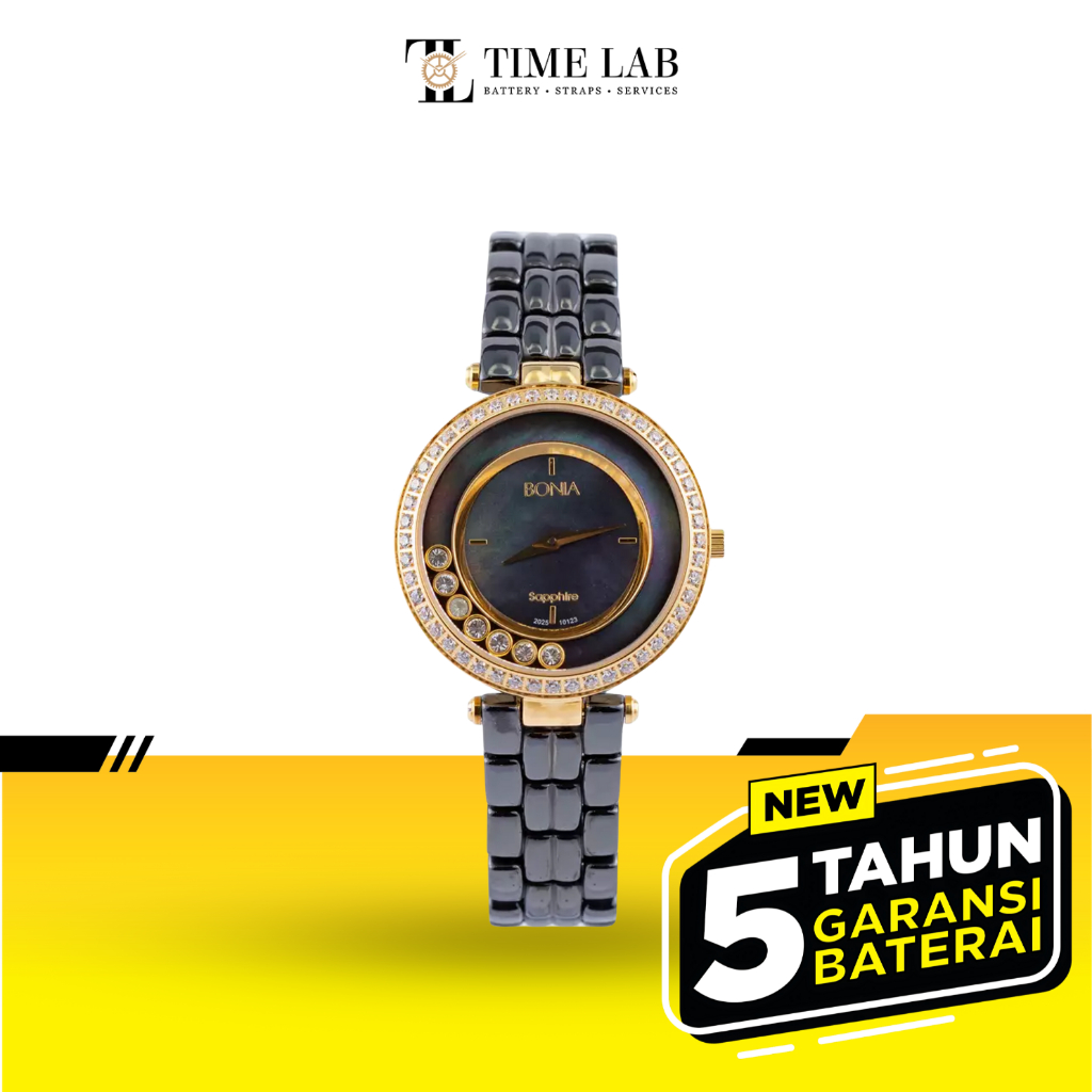 JAM TANGAN WANITA BONIA B10123-2237S ELEGANCE DRESS GOLD CERAMIC ORIGINAL TIMELAB
