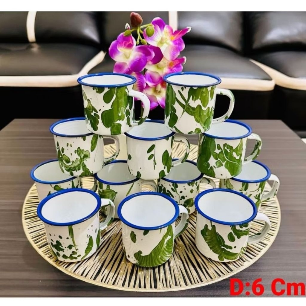 Cangkir Enamel Seng Jadul Blurik / Cangkir Minum 6cm / Cangkir Kopi Seng