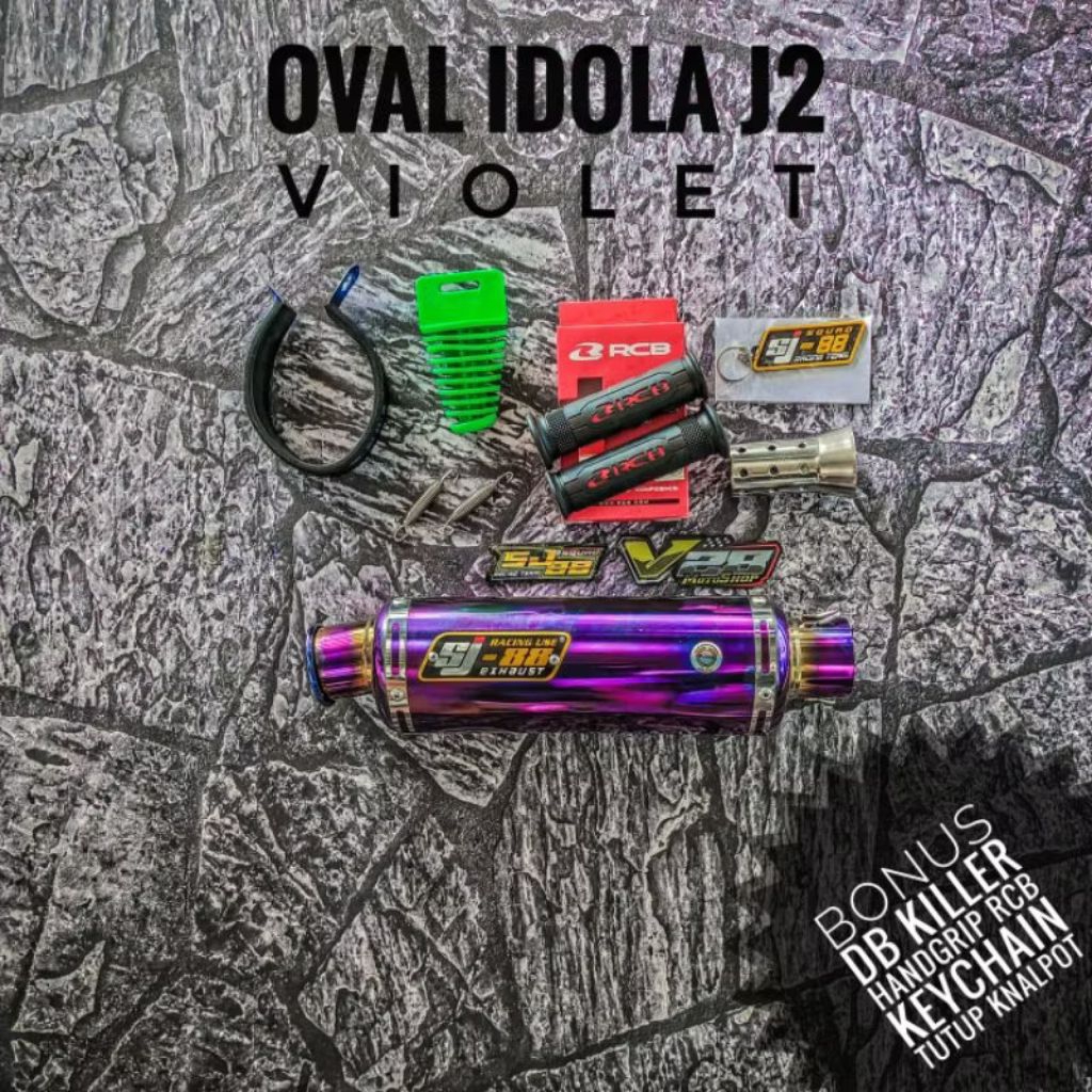 Silincer SJ-88 Oval Idola J2 J3 Blue Violet Silinser Original SJ88 Racing Exhaust Slinser Slenser Bl