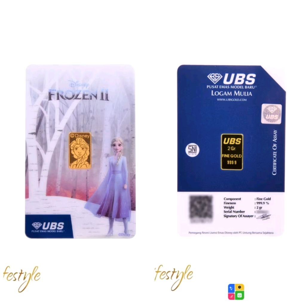 UBS Gold 2 gram Princess Frozen