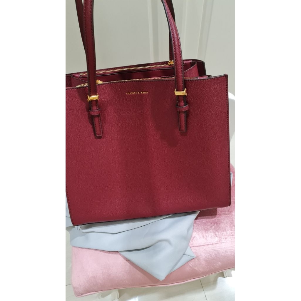 Hand Bag Charles & Keith Burgundy NEW Original