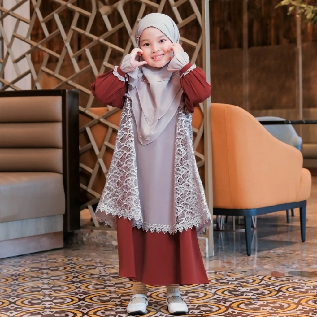 Sagara Dress Anak Perempuan Dengan Bahan Ceruty Baby Doll Cocok Untuk Anak 7-8 Tahun Dress Terbaru 2