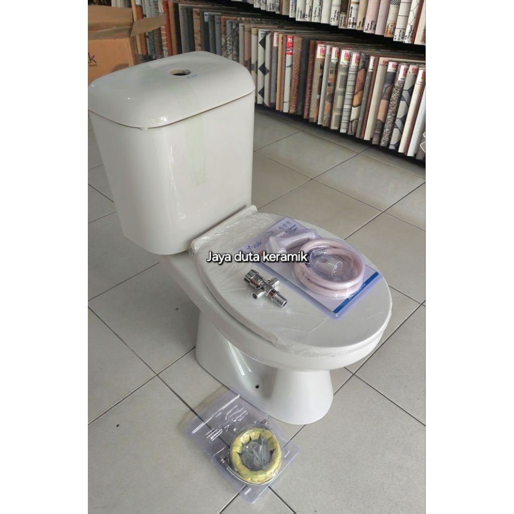 kloset duduk volk Otomatis bonus shower bidet &stop kran