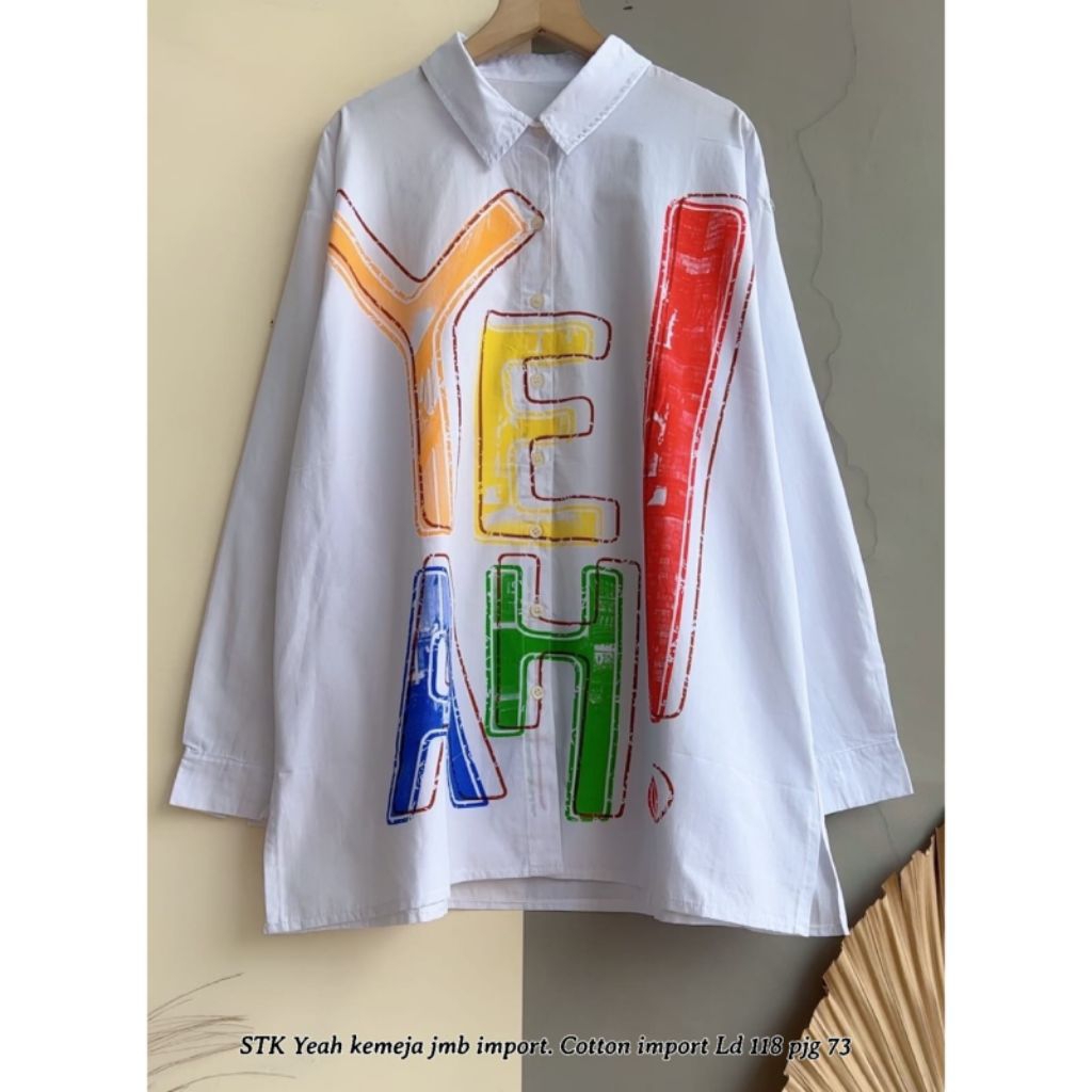 YEAH kemeja jumbo IMPORT | Atasan wanita | kemeja katun