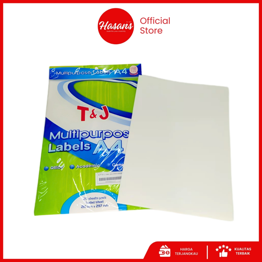 Hasans / Label A4 Tom & Jerry Multipurpose / Kertas Label A4 Multipurpose 25 Lembar / Butt & Tj, Lab