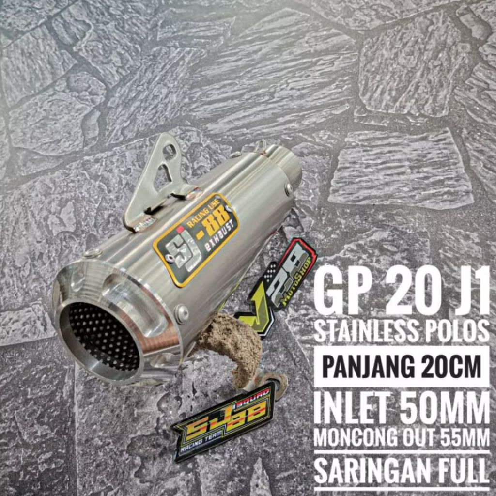 Knalpot SJ88 SILINCER GP 20 J1 / J2 Stainless Polos Silinser Original SJ-88 Racing Exhaust Slinser S