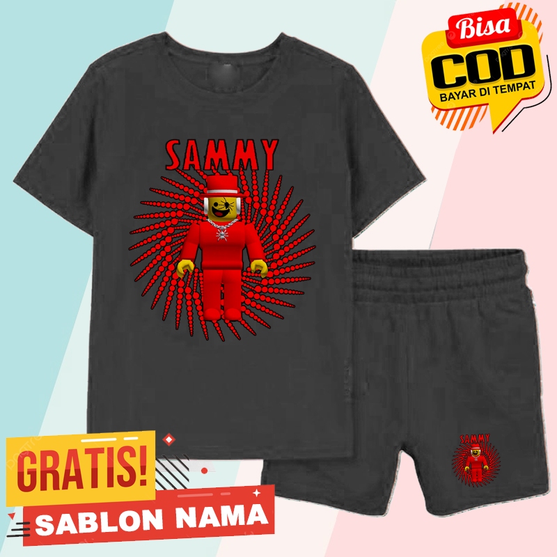 Setelan Baju Kaos Anak  Roblox Sammy - Setelan Kaos Anak Laki-Laki dan Perempuan Game Roblox Karakte