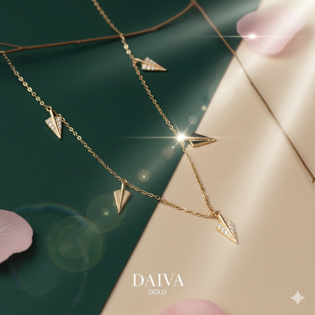 [NEW] Kalung Emas Asli Daisha Rose Berlian Asli Diamond 18K