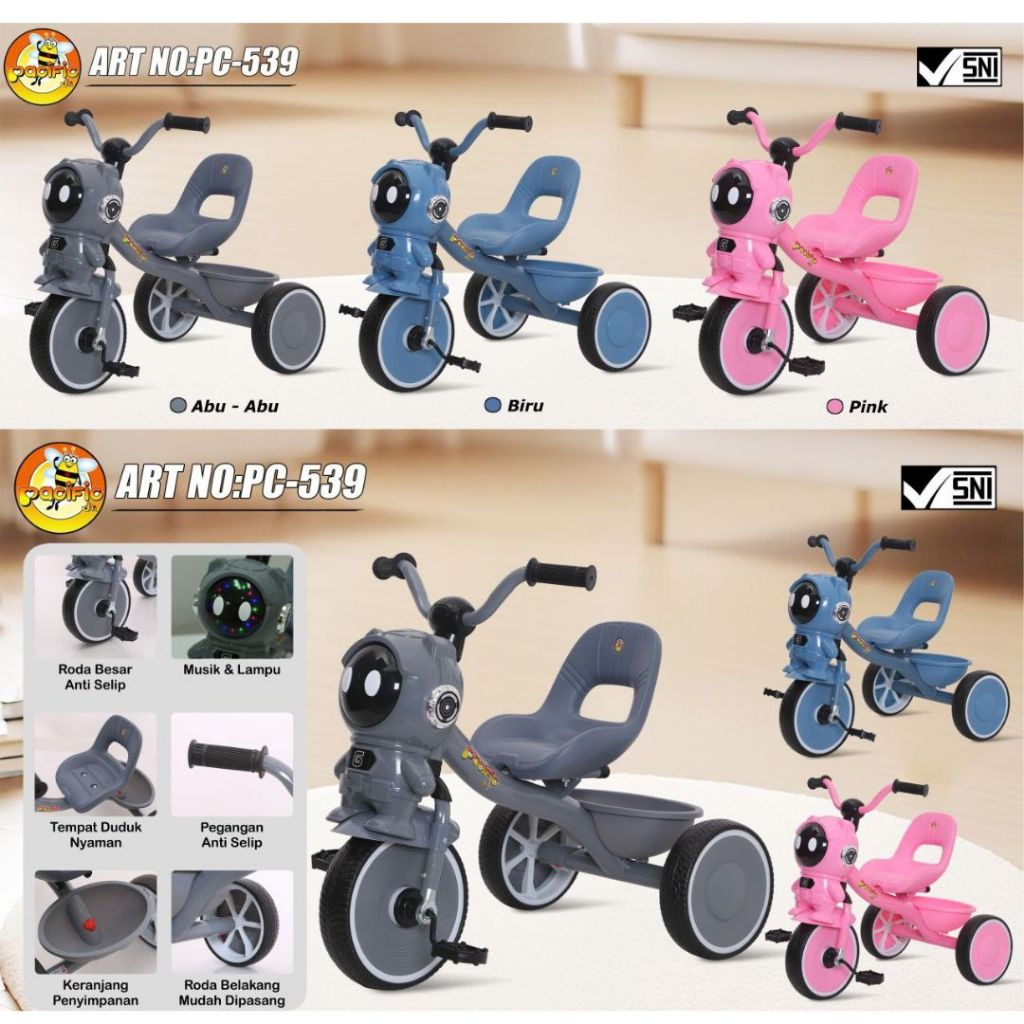 Sepeda Roda Tiga Anak Aviator AT BMX 1-3 Tahun Tricycle AT-109 // Sepeda Roda Tiga PACIFIC PC 535 PC