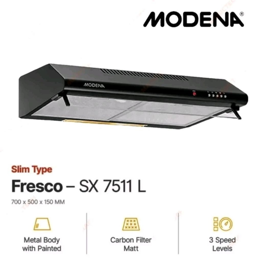 Cooker Hood Modena SX-7511L | 70cm 70 cm slim SX7511L 7511 L penghisap