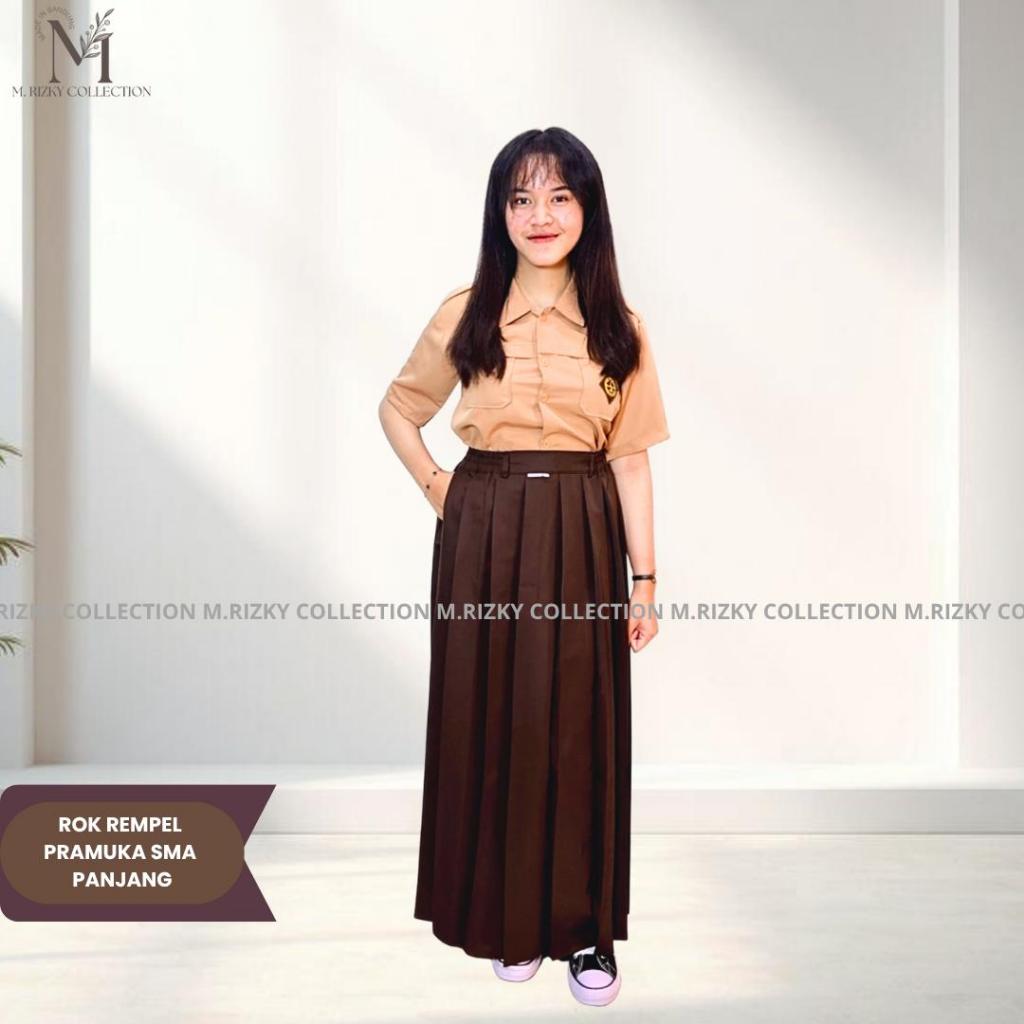 ROK PRAMUKA SMA Rok Pramuka Perempuan Panjang Pendek Rempel Span Rok Sekolah