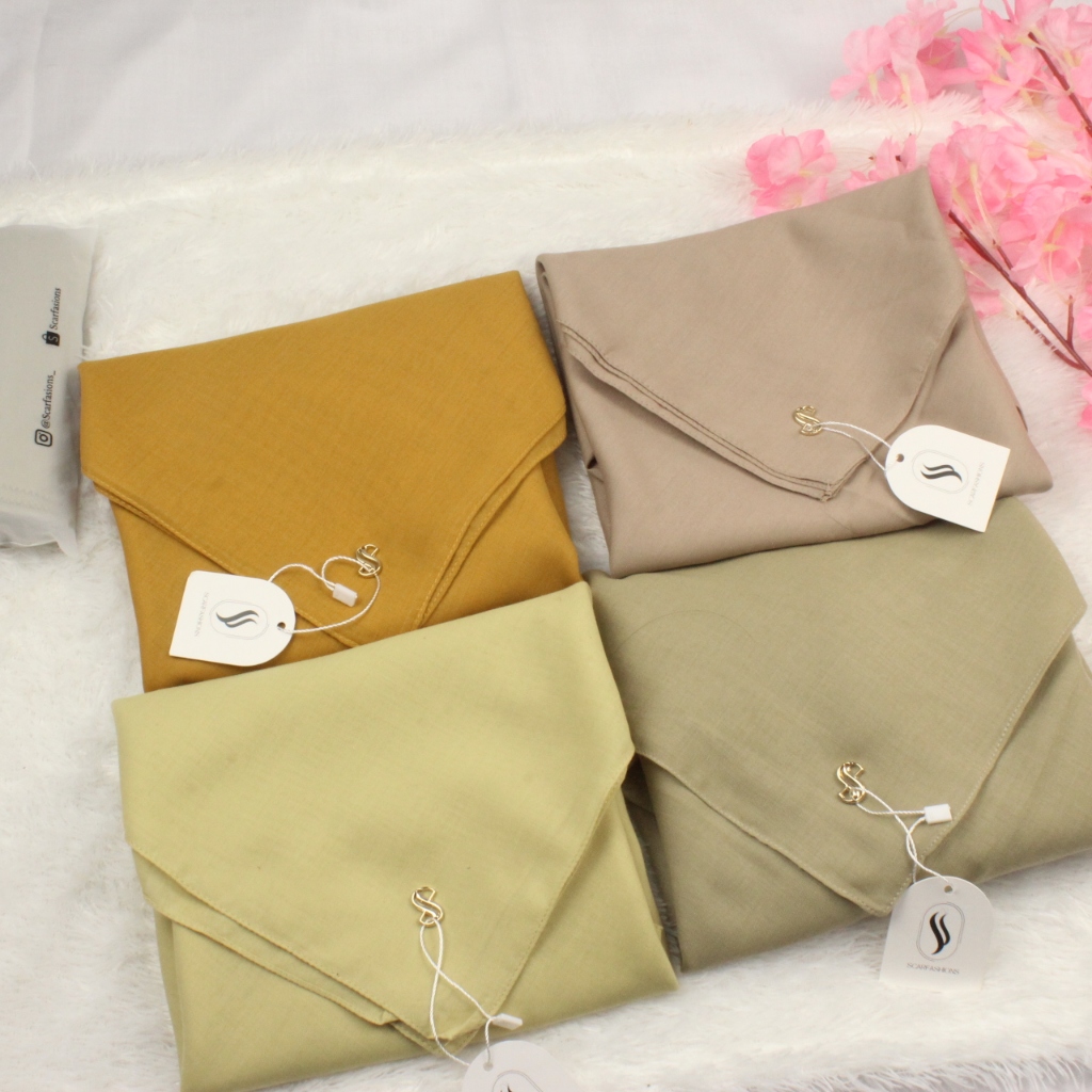 Jilbab Khaki Muda PNS Hijab Segiempat voal Premium Kerudung Dinas ASN Warna Khaky by scarfasionshija