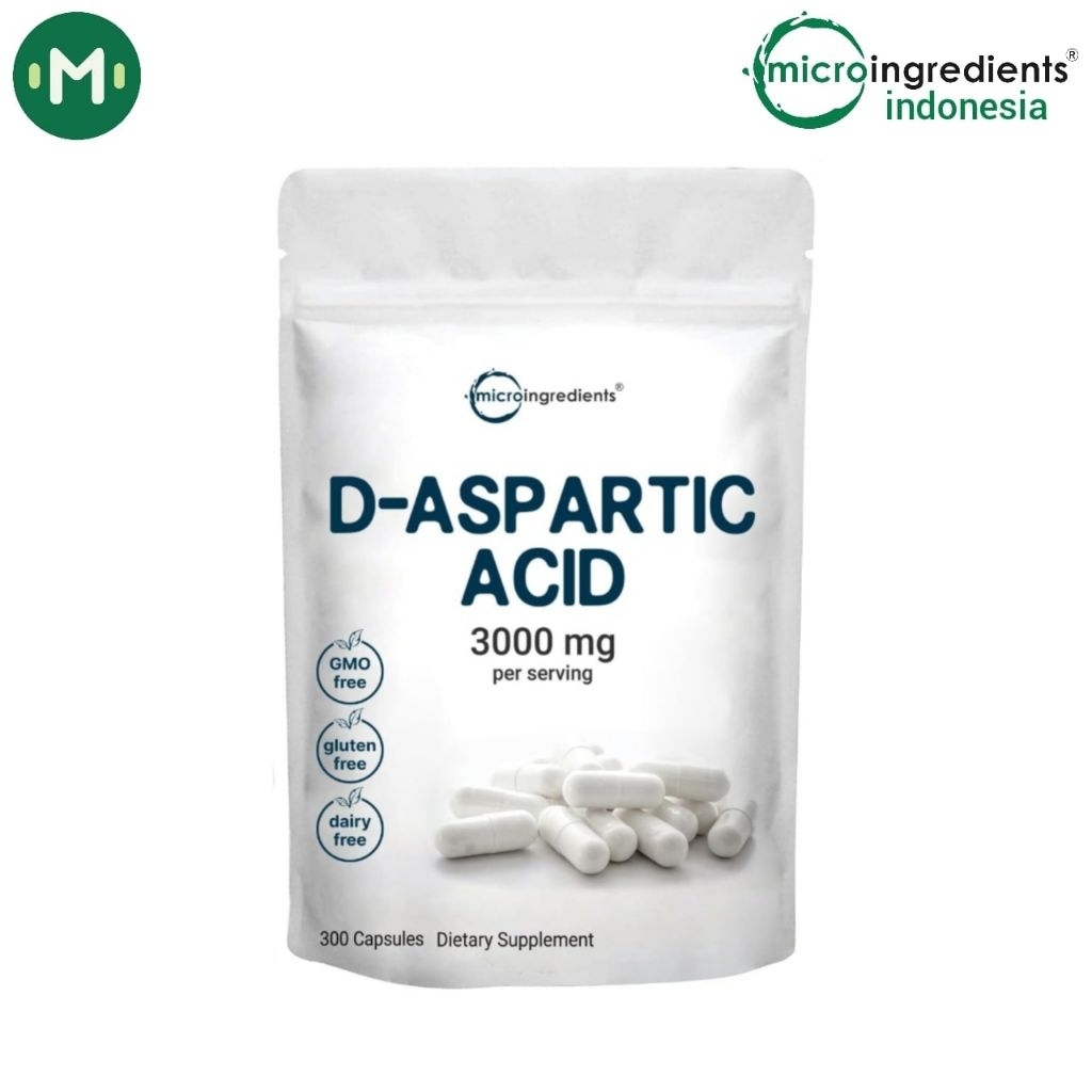 Microingredients D-Aspartic Acid 3000mg 300 Kapsul asli Usa