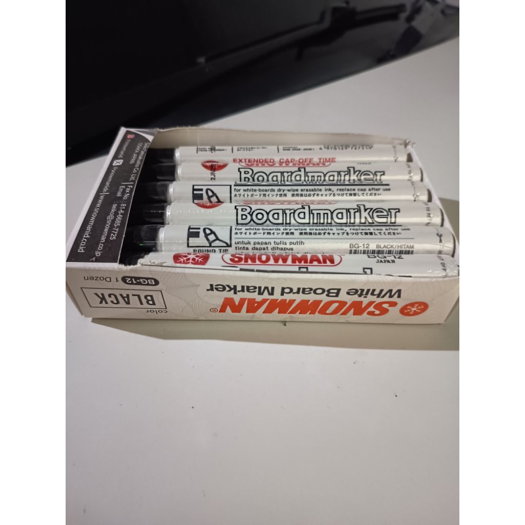 Spidol snowman warna hitam white board marker