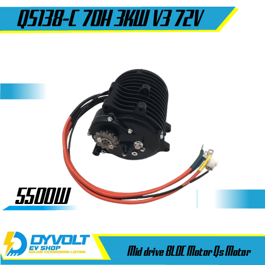 QS138-C 70H 3KW V3 72V Mid drive BLDC Motor Qs Motor