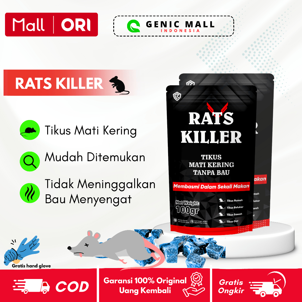 RatKiller Rat Killer Racun Tikus Mati Kering Tanpa Bau / Umpan Pembasmi Tikus