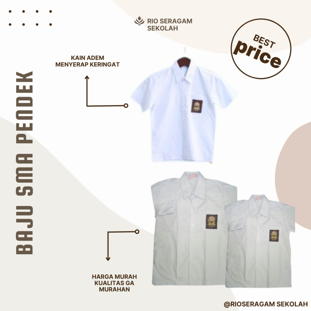 KEMEJA SERAGAM SMA LENGAN PENDEK DAN PANJANG BIG SIZE/ BAJU SERAGAM SEKOLAH /SERAGAM SMA BIG SIZE