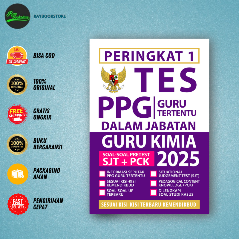 Buku Peringkat 1 TES PPG Guru Tertentu Guru Kimia 2025 - Media Eduka