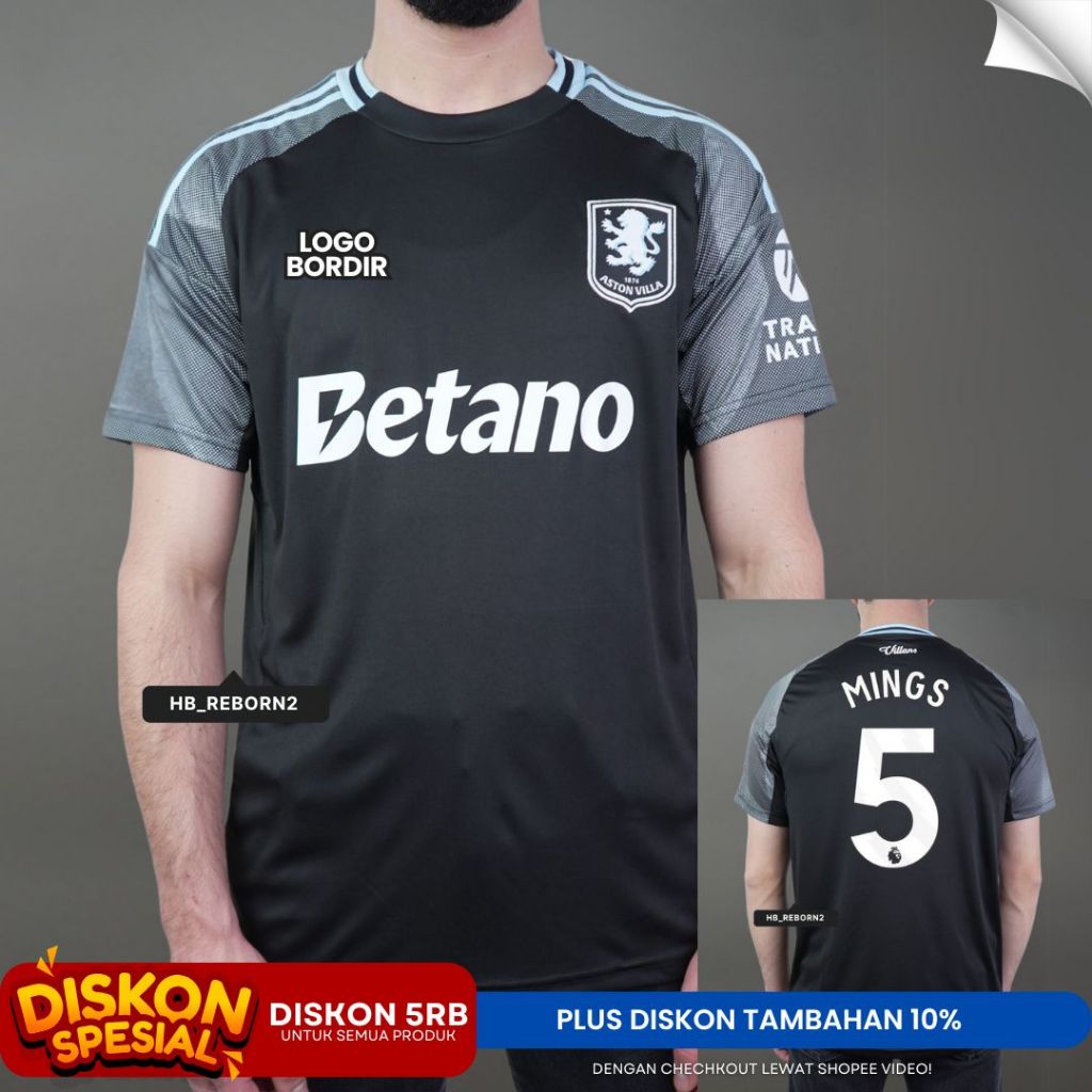 JERSEY BOLA ASTON VILLA AWAY 2025/2026 GRADE ORI TOP QUALITY / BAJU SEPAK BOLA DEWASA PRIA