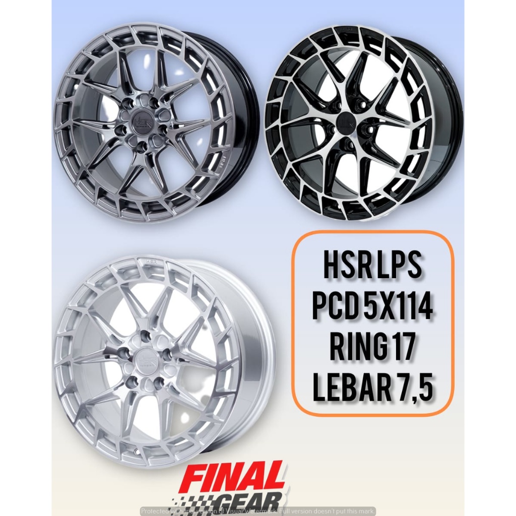 Velg mobil racing hsr wheel ring17 pelak mobil R17 hsr lps pcd 5x114 super sale