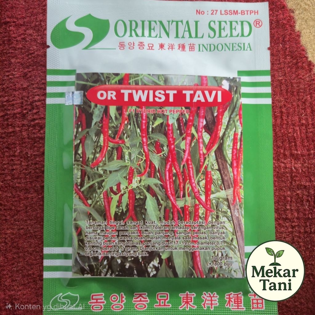 Benih cabe Or Twist Tavi 10gr Oriental seed
