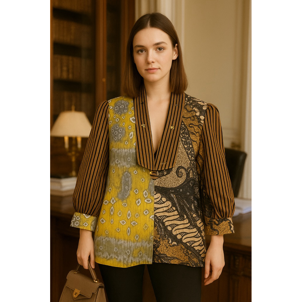 blazer jumputan kombinasi